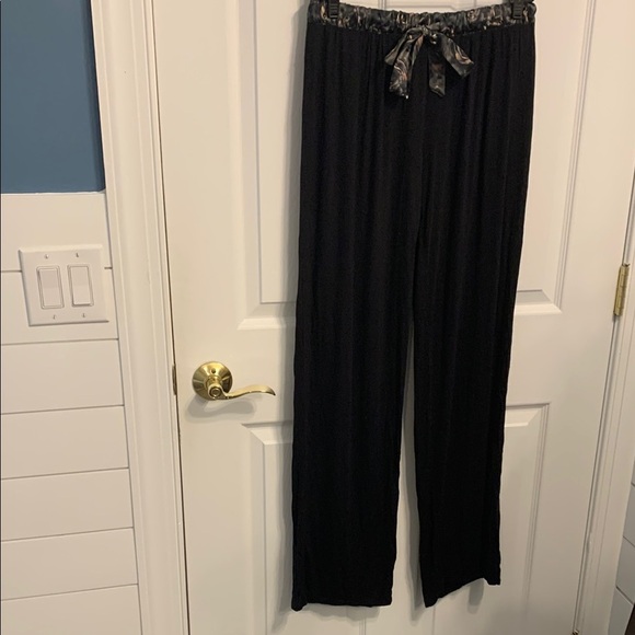 Jessica Simpson Black Lounge Pants with Ribbon Detail & Drawstring size M - Picture 1 of 6